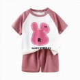 thumbnail image 1 of Nwiuh Toddler Boys Outfit Sets, 2 Piece Graphic Summer T-shirts and Shorts (Hot Pink, 4-5 Years), 1 of 3