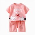 thumbnail image 1 of Nwiuh Toddler Boys Outfits Cartoon Short Sleeve T Shirt Shorts Summer Clothes Set (Z02-Light Pink, 12-18 Months), 1 of 3