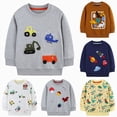 thumbnail image 1 of Nwiuh Toddler Boys Sweatshirts Cotton Long Sleeve Pullover Girls Crewneck Tops Cartoon Sport Shirts for Kids 2-8Y (Grey, 2-3 Years), 1 of 5