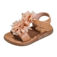 thumbnail image 1 of Nwiuh Toddler Girls Sandals Little Girl Summer Flat Sandal Baby Open Toe Outdoor Beach Holiday Dress Shoes(Coffee, 3), 1 of 7