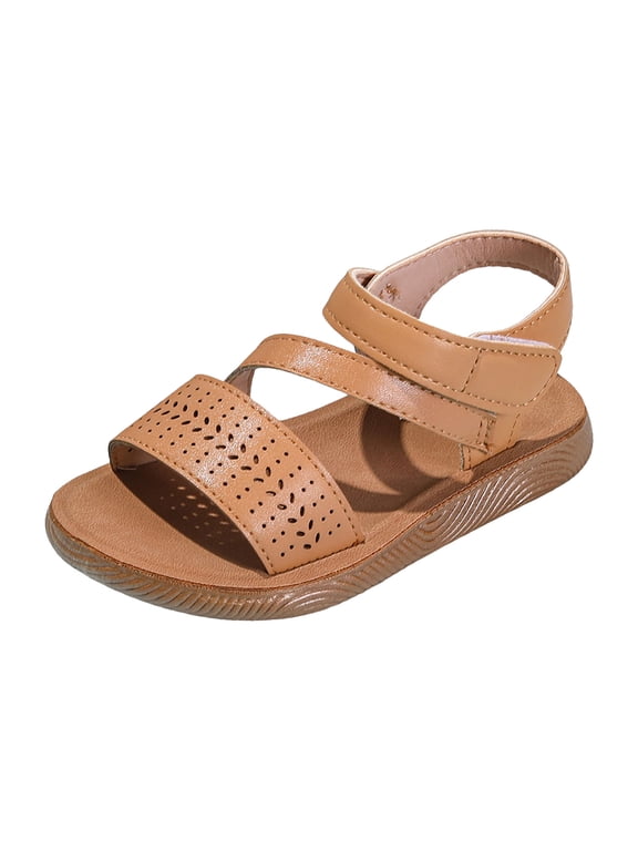 Toddler Girls Sandals Little Girls Kids Shoes Girls Sandals Toddler(Coffee, 12)
