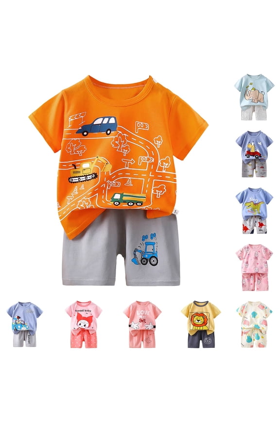 Toddler Kids Baby Boy Summer Clothes Sets 1T 2T 3T 4T 5T Letter Print Short Sleeve Tops Camouflage Shorts Outfits(Red, 3-6 Months)