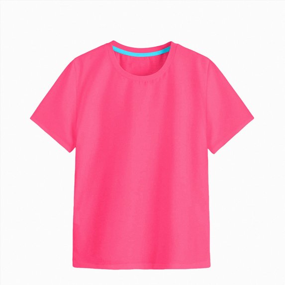 Nwiuh Toddler T Shirts Cotton Summer Tshirts Boys Girls Basic Tee Undershirts Short Sleeve Clothes Crew Neck Shirts(Hot Pink,3-4 Years)