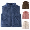 thumbnail image 1 of Nwiuh Toddler Vest Girls Polar Fleece Vest Boys Sleeveless Stand Collar Zip Up Warm Vest Coat Fall Winter Clothes for Toddler (Blue, 5-6 Years), 1 of 4