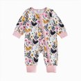 thumbnail image 1 of Nwiuh Western Baby Cowboy Clothes Neutral Zipped Fall Romper Outfit for Boy Girl Infant Lapel Cow Print One-piece Jumpsuit Pink for Size 6-12 Months, 1 of 4