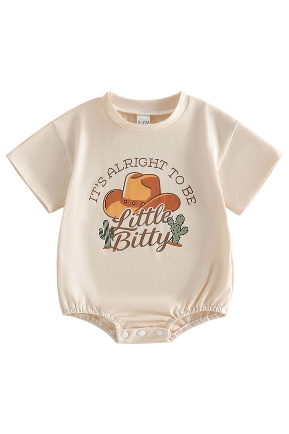 Western Baby Girls Boys Bodysuit Clothes Country Cowboy Cowgirl Funny Cute Infant Creeper One-Piece Baby Bodysuit (Beige, 0-3 Months)