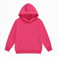 thumbnail image 1 of Nwiuh Youth Athletic Hoodie Sweatshirts,Boys Girls Hooded,Teen Girls Fleece Hoodie Pullover with Pockets Tops Kids Clothes(Hot Pink,5-6 Years), 1 of 4