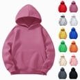 thumbnail image 1 of Nwiuh Youth Hoodies for Boys Girls Fleece Sweatshirt Children Pull on Hoody sweatshirt Youth Hooded Sweatshirt (Grey, 1-2 Years), 1 of 5