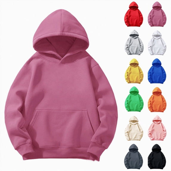 Nwiuh Youth Hoodies for Boys Girls Fleece Sweatshirt Children Pull on Hoody sweatshirt Youth Hooded Sweatshirt (Grey, 1-2 Years)