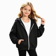 thumbnail image 1 of Nwiuh Zip up Jacket Kids Full Zipper Hooded Fashion Sweatshirt (Black, 10-11 Years), 1 of 5