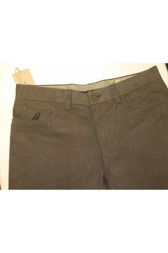 Nwt BRIONI Italy Men's Gray Twill Cotton B Logo 5 Pocket Pants Trousers Slacks
