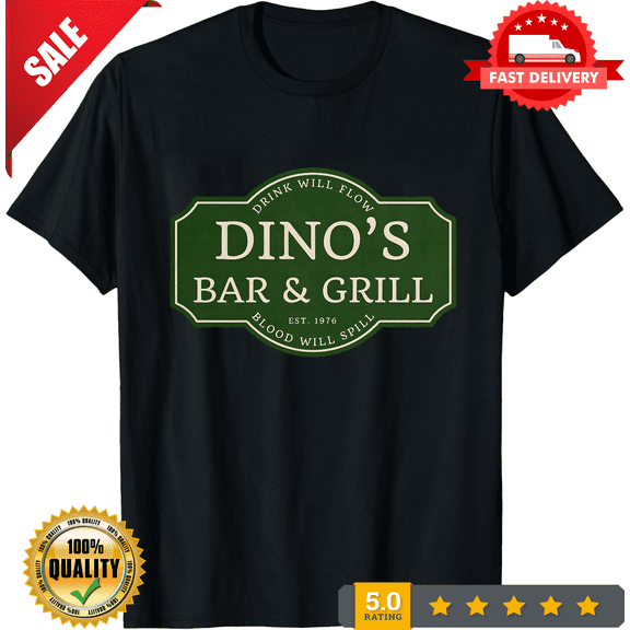 Nwt Dino_s Bar and Grill Black Tshirt Size S to 5XL, NEW TRENDING ITEM-TH82971