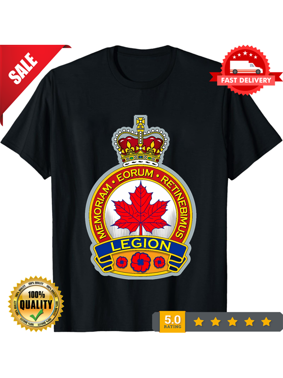 Nwt THE ROYAL CANADIAN LEGION Mens Black Tshirt Size S to 5XL, NEW INSTOCK-TH61129