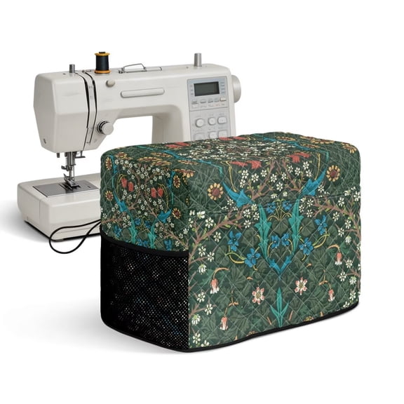 Nxidvxne Sewing Lover Sewing Machine Cover With Pocket Fits Singer Brother Janome Sew Machine 17.3 x 8.8 x 12.2 inches Mountain Tent Camping Floral