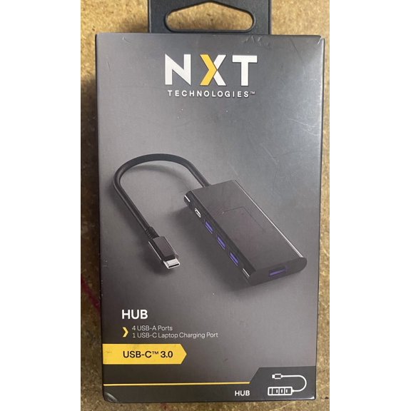 BUTTERFLY- Nxt Technologies Nx60398 4-Port Usb-C 3.0 Hub Black