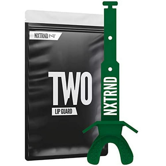 Nxtrnd Two Football Mouth Guard, Mouth Guard Football, Football Mouthpiece, Football Mouth Guard Youth, Compatible with Braces, Connected Strap (Dark Green)
