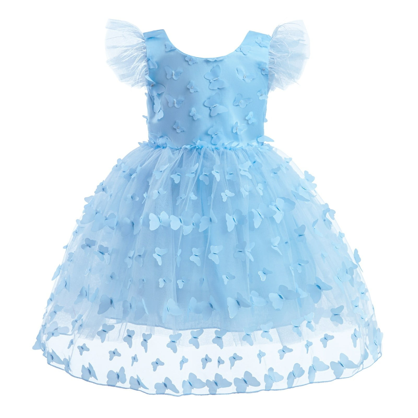Nxznwn Baby Girl Tulle Dress Flower Girl Ruffle Sleeve Dresses Nxznwn Baby Girl Tulle Dress Flower Girl Ruffle Sleeve Dresses