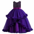 thumbnail image 1 of Nxznwn Flower Girls Sequin Princess Dress Wedding Birthday Party Long Prom Gowns Kids Tulle Maxi Dresses, 1 of 9