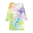 thumbnail image 1 of Nxznwn Girls Dresses Skater Twirly Stretch A-line Toddler Plain Kneelength Dress Round Neck Ruffle Stretchy Casual Fashion Party Cute Princess Girl Dress, 1 of 4
