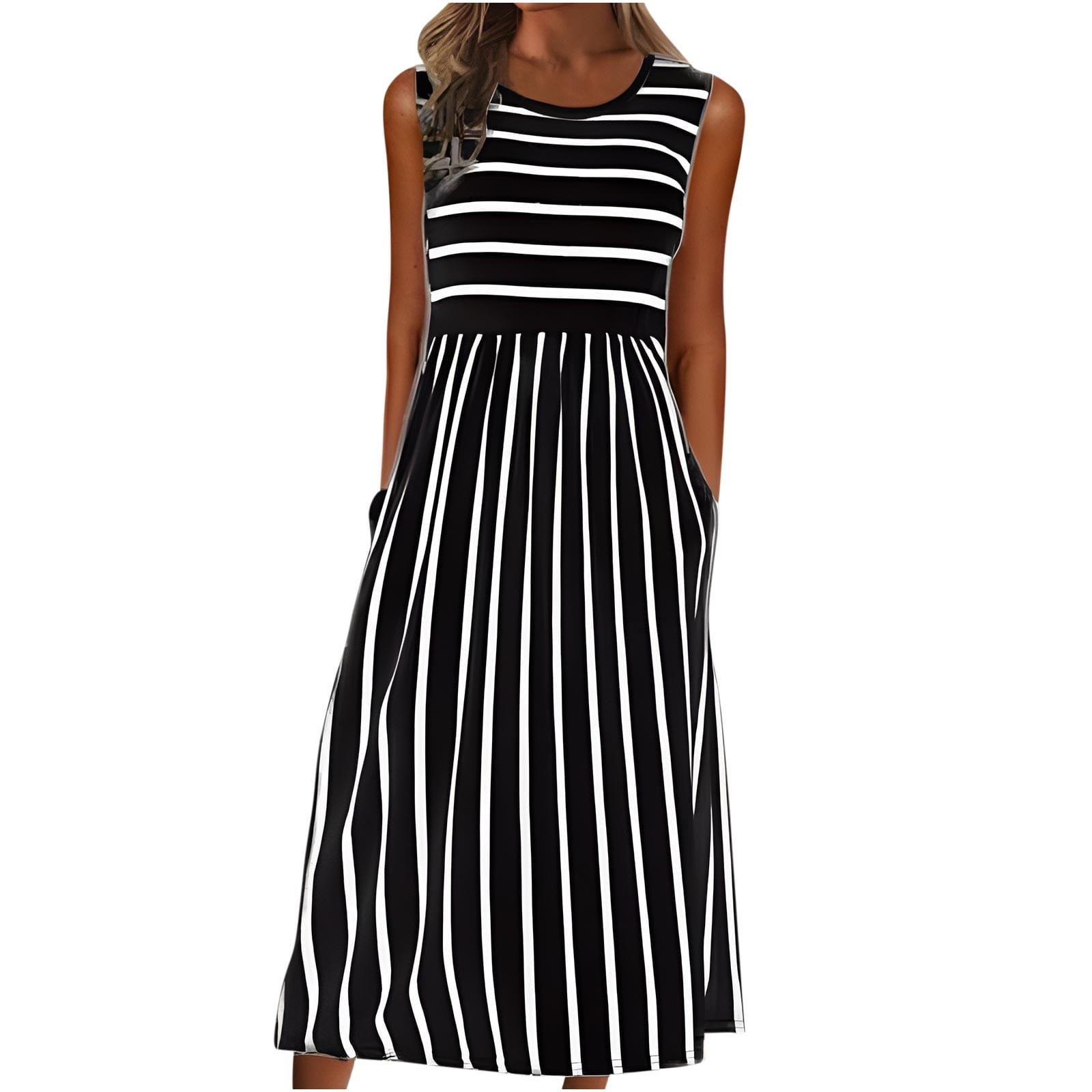 Round Neck Mini Tank Dress for Women - Stylish and Comfortable