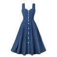thumbnail image 1 of Nxznwn Women Vintage 1950s Polka Dot Dress Sleeveless Rockabilly Swing Dress Casual Boho Wedding Cocktail Tea Party Dresses, 1 of 7