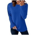 thumbnail image 1 of Nxznwn Womens Long Sleeve Tops Lightweight Crewneck Shirts Fall Fashion Textured Pullover Sweatshirts Loose Casual Basic Tee, 1 of 8