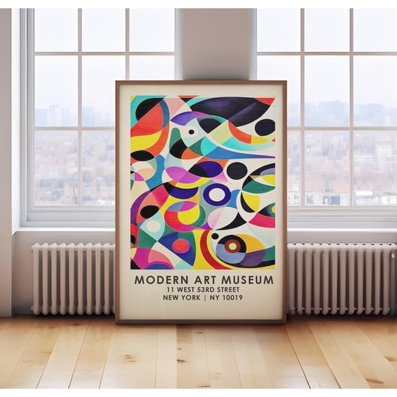 Ny Art Museum Modern Print Modern Abstract Art New York Exhibition Bright Abstract Art Contemporary Wall Art, Unframed Paper Print