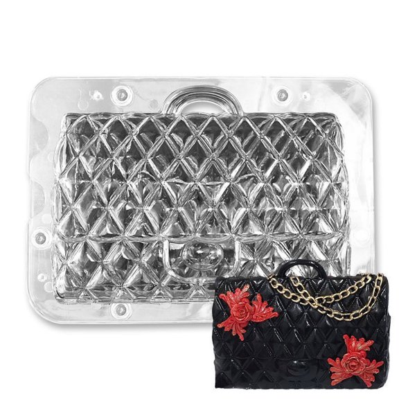 Ny Cake Polycarbonate Chocolate Mold-3D Quilted Designer Purse