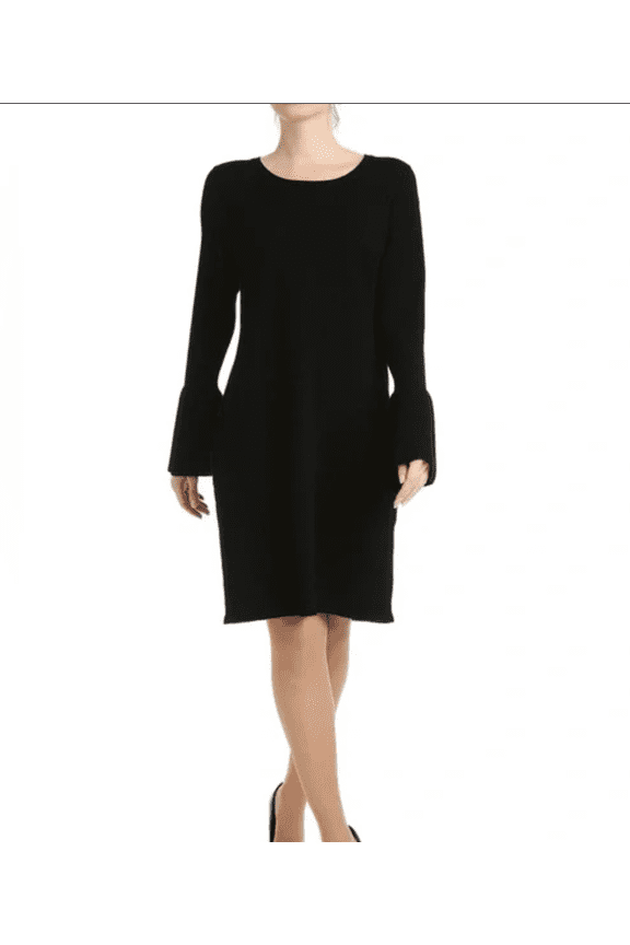 Bell Sleeve Sweater Dress Black