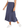 thumbnail image 1 of Ny Collection Women's Petite Printed Diagonal-Tier Skirt Blue Size Petite XL, 1 of 3