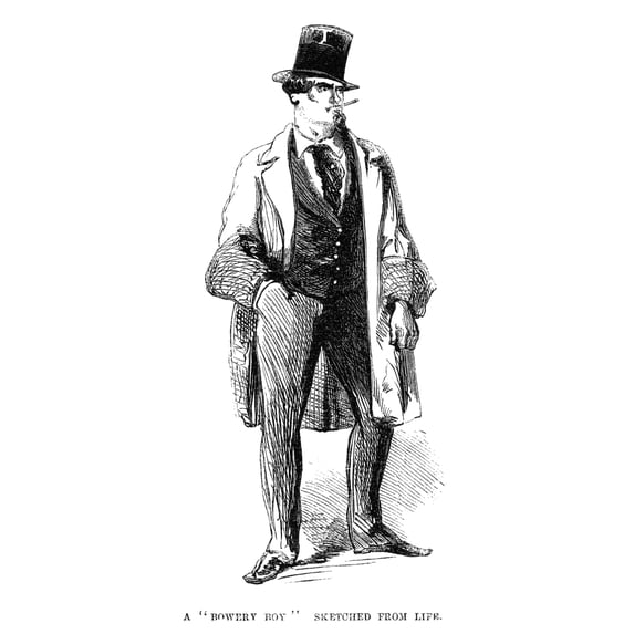 Ny Gangs: Bowery Boy, 1857. /Na Member Of The New York Gang, The Bowery Boys: American Wood Engraving, 1857. Poster Print by (18 x 24)