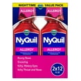 thumbnail image 1 of Vicks NyQuil Allergy Liquid, Nighttime Allergy Medicine for Adults, Berry, Twin Pack 2x12 fl oz, 1 of 11
