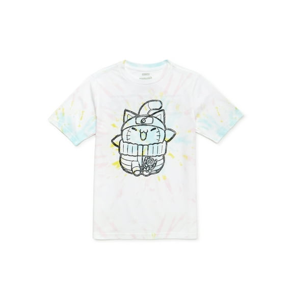 Nyaruto Boys Cat Scratch T-Shirt with Short Sleeves, Sizes 4-18