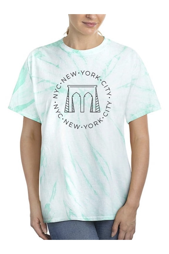 Nyc Bridge Tie-Dye Cyclone Women -Smartprints Designs, Female XX-Large