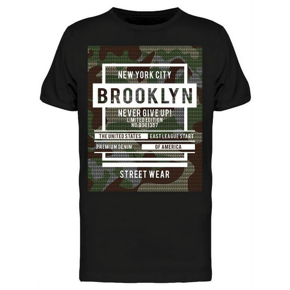 Nyc, Brooklyn: Never Give Up T-Shirt Men -Image by Shutterstock, Male Large