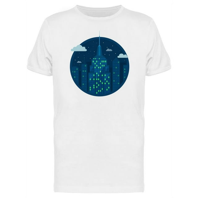 Nyc Building Flat Style T-Shirt Men -Image by Shutterstock, Male 3X-Large