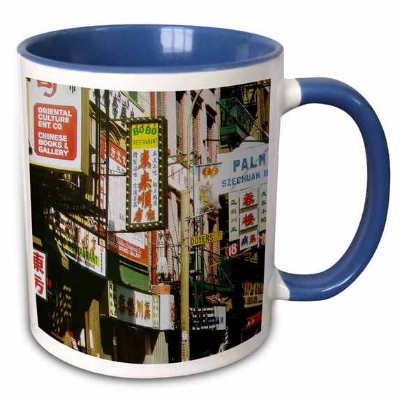 3drose, Nyc Chinatown, 11oz Two-tone Blue Mug