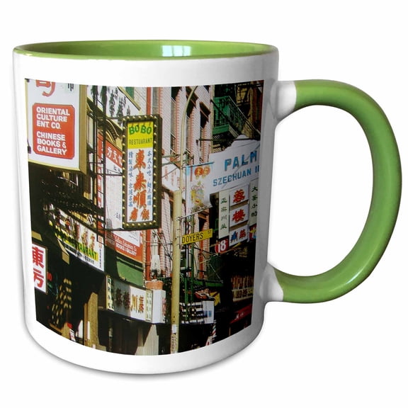 3drose, Nyc Chinatown, 11oz Two-tone Green Mug