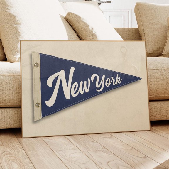 Nyc Pennant Flag Poster - Retro New York Poster, Vintage Typography Print, Trendy City Wall Art UNFRAMED PAPER POSTER, Home Decor, Vintage Gift, Living Room Dercor