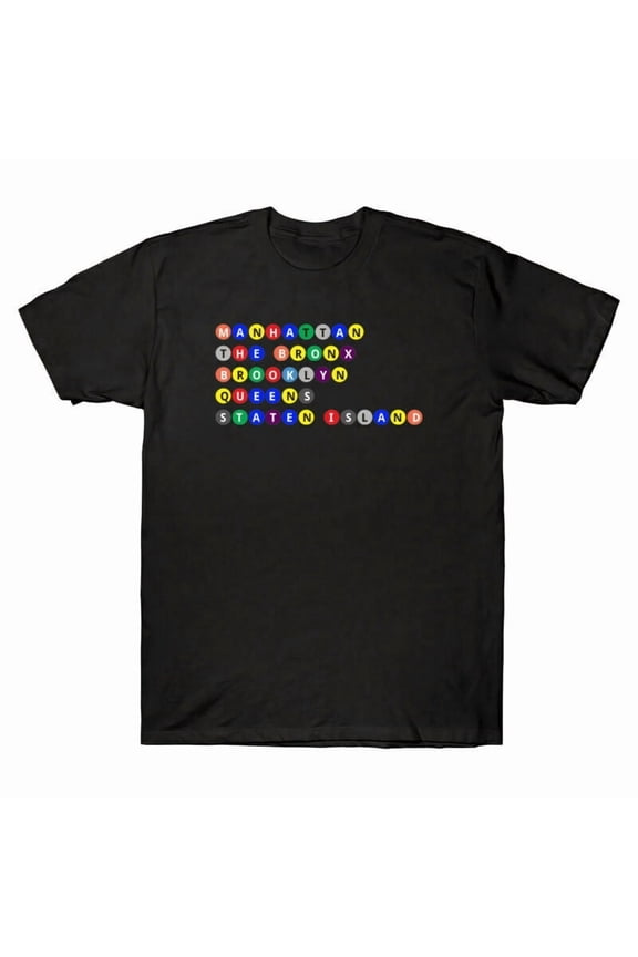 Nyc'S Five Boroughs In Subway Bubbles Vintage Men'S Short Sleeve T-Shirt