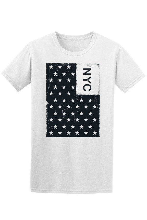 Nyc Scratched Flag T-Shirt Men -Image by Shutterstock, Male Large