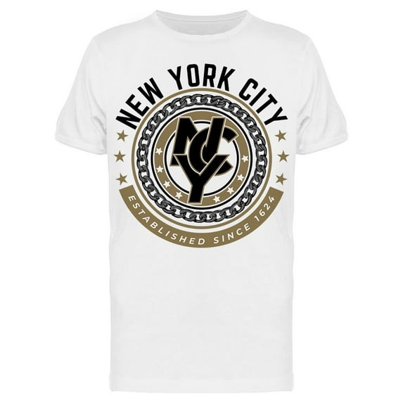 Nyc Slogan In Circle Shape T-Shirt Men -Image by Shutterstock, Male Large