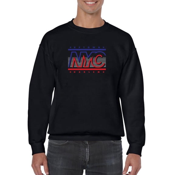 Nyc Uptown Banner Sweatshirt Men - Men Sweatshirt, Black, 3XL