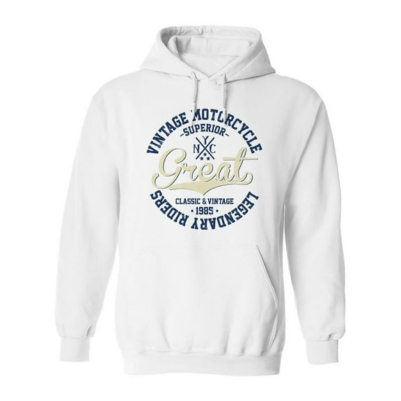 Nyc Vintage Motorcycle Hoodie Men -Image by Shutterstock, Male x-Large
