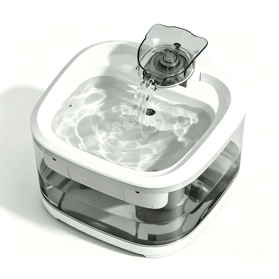 Nycoba 4.5L Large Capacity Cat Water Fountain, VisibleTank Plugin Pet Drinking Fountain with 3Layer Precision Filtration