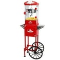 thumbnail image 1 of Nyddle 10Oz Popcorn Machine with Cart,Stainless-Steel Kettle,Wheels & Reject Kernel Tray,Theater-Style Popcorn Maker for Home & Events,Measuring 3 Plastic Spoons,Gift for Christmas and Family,Red, 1 of 10