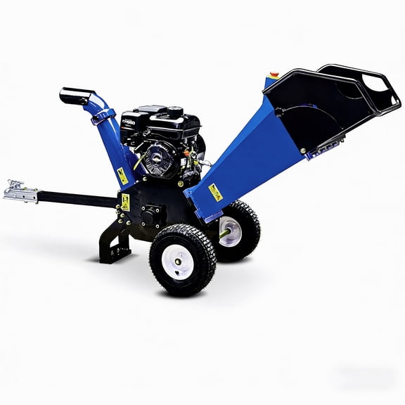 Nyddle 4-Inch 6.5HP 208cc Gas Powered Wood Chipper Shredder Mulcher,Towable with 2" Coupler Hitch,Recoil Start,Yard Waste Branch & Leaf Shredder,Black & Blue