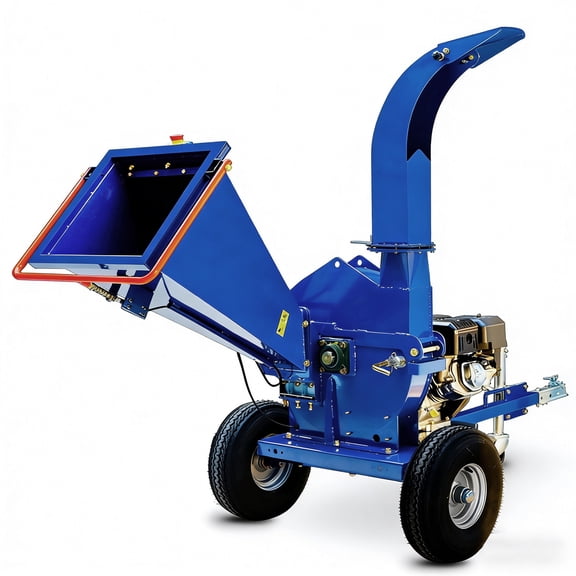 Nyddle 5-Inch 420cc 15HP Gas Powered Disc Wood Chipper,Recoil Start,Leaf Branch Shredder Mulcher with 2''Coupler Tow Hitch,Jockey Wheel,Emergency Stop Bar,Towable Wood Chipper Shredder