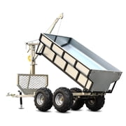 Nyddle ATV/UTV Dump Trailer with Winch Crane,2200 lb Heavy-Duty Tow-Behind Utility Trailer,Self-Unloading Trailer for Farm,Forestry & Outdoor Use,Silver
