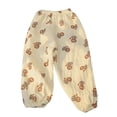 thumbnail image 1 of Nyeemya Boys Girls Casual Pants Summer Cute Graphic Lightweight Bloomers Toddler Kids Pull-on Harem Beige Lions 80, 1 of 5